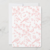 Peach Pink Garden Chinoiserie Baby shower Kaart (Achterkant)