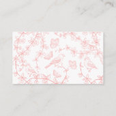 Peach Pink Garden Chinoiserie Boeken voor Baby Informatiekaartje (Achterkant)