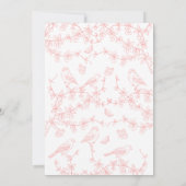 Peach Pink Garden Chinoiserie Bridal Luncheon Kaart (Achterkant)