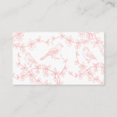 Peach Pink Garden Chinoiserie Recept Aanvraag Informatiekaartje (Achterkant)