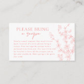 Peach Pink Garden Chinoiserie Recept Aanvraag Informatiekaartje (Voorkant)