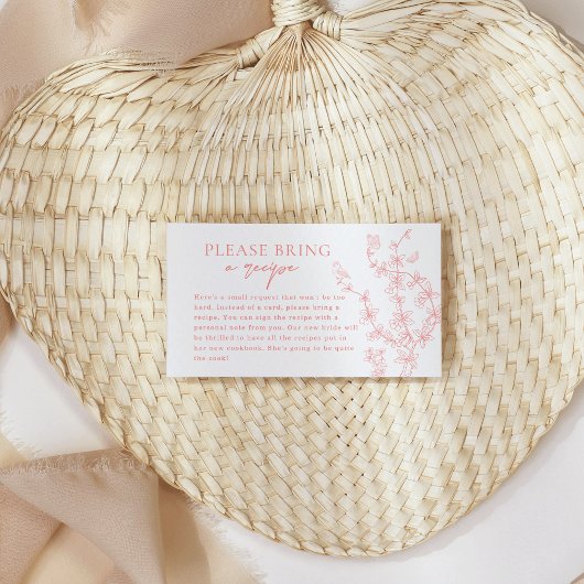 Peach Pink Garden Chinoiserie Recept Aanvraag Informatiekaartje