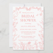 Peach Pink Garden Chinoiserie Vrijgezellenfeest Kaart (Voorkant)