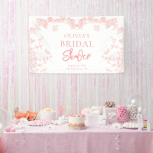Peach Pink Garden Chinoiserie Vrijgezellenfeest Spandoek
