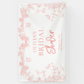 Peach Pink Garden Chinoiserie Vrijgezellenfeest Spandoek (Verticaal)