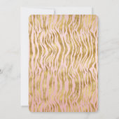 Peach Pink Gold Glitz Sparkle Zebra Print Kaart (Achterkant)