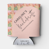 Peach Pink Groovy Bloemen Abstract Blikjeskoeler (Voorkant)