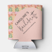 Peach Pink Groovy Bloemen Abstract Blikjeskoeler (Achterkant)