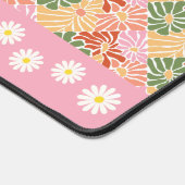 Peach Pink Groovy Bloemen Abstract Bureaumat (Hoek)