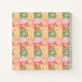 Peach Pink Groovy Bloemen Abstract Notitieboek (Achterkant)