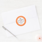 Peach Pink Heart pijltjes haar favoriete bruiloft  Ronde Sticker (Envelop)