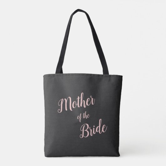 Peach Pink Modern Script Moeder van de bruid Tote Bag (Achterkant)