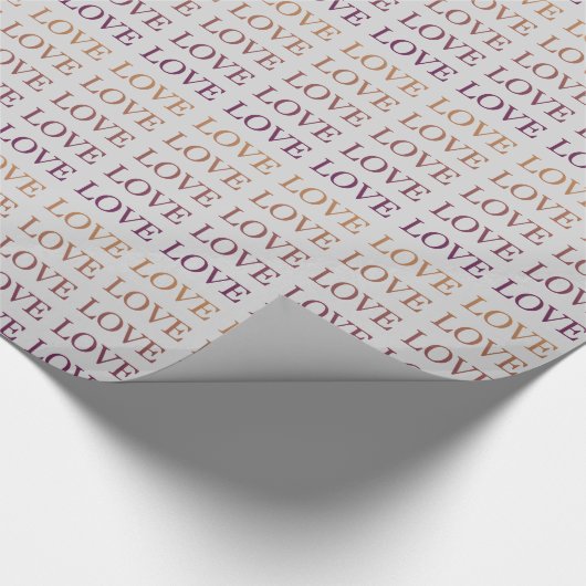 Peach Pink Ombre Liefde Cadeaupapier (Hoek)