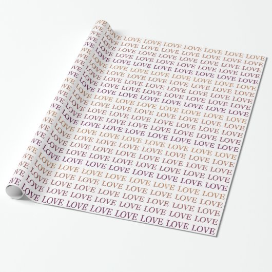 Peach Pink Ombre Liefde Cadeaupapier (Uitgerold)