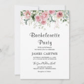 Peach & Pink Peony Bachelorette Party Uitnodiging (Voorkant)
