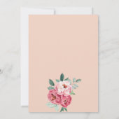 Peach & Pink Peony Bachelorette Party Uitnodiging (Achterkant)