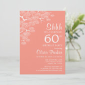 Peach Pink Pine Branch Surprise 60th Birthday Kaart (Staand voorkant)
