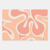 Peach Pink Retro Abstracte Patronen Inpakpapier Vel (Voorkant)