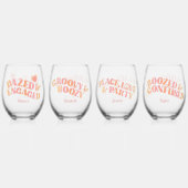 Peach Pink Retro Versuft en Betrokken Wijnglas Zonder Voet (Achterkant)