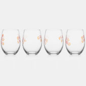 Peach Pink Retro Versuft en Betrokken Wijnglas Zonder Voet (Links)