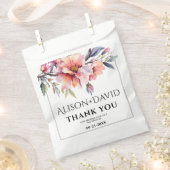 Peach-pink rhododendron flowers typography wedding bedankzakje (Geknipt)