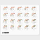 Peach Pink Rose Bloemen 100ste verjaardag Ronde Sticker (Vel)