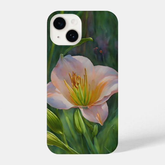 Peach Pink Tropical Lily Flower Art Telefoon Case iPhone Hoesje (Achterkant)