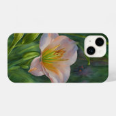 Peach Pink Tropical Lily Flower Art Telefoon Case iPhone Hoesje (Achterkant horizontaal)