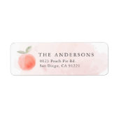 Peach Pink Waterverf retouradres Etiket (Voorkant)