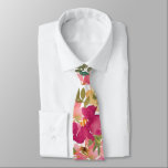 Peach Pink Yellow Watercolor Floral Wedding Stropdas<br><div class="desc">A romantic watercolor floral tie in shades of burgundy,  blush,  and olive green. This elegant botanical design adds a warm,  refined touch to any outfit—perfect for weddings,  groomsmen,  or holiday celebrations. A thoughtful gift for stylish men who love bold color with timeless appeal.</div>