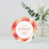 Peach Pioenrozen Floral, wordt u mijn bruidsmeisje Kaart