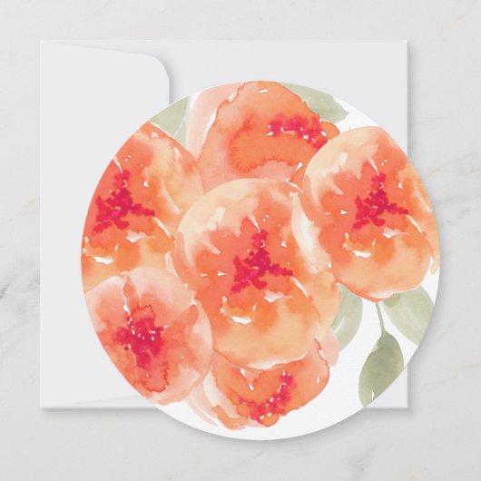 Peach Pioenrozen Floral, wordt u mijn bruidsmeisje Kaart (Achterkant)