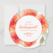 Peach Pioenrozen Floral, wordt u mijn bruidsmeisje Kaart