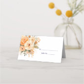 Peach Place Card Guest Table No. Response Kaart Plaatskaartje (Voorkant)