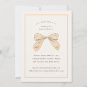 Peach Plaid Bow Elegant Baby shower Kaart (Voorkant)