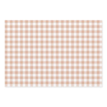Peach Plaid Gingham Retro Color