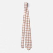 Peach Plaid Gingham Retro Color Neck Tie Stropdas (Achterkant)
