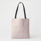 Peach Plaid Gingham Retro Color Tote Bag (Voorkant)