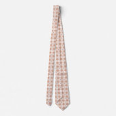 Peach Plaid Shamrock Clover Retro Neck Tie Stropdas (Achterkant)