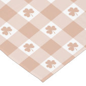 Peach Plaid Shamrock Clover Retro Table Runner Korte Tafelloper (Hoek)