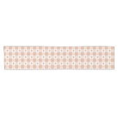 Peach Plaid Shamrock Clover Retro Table Runner Korte Tafelloper (Horizontaal)