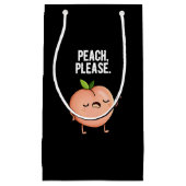 Peach Please Funny Fruit Pun Dark BG Klein Cadeauzakje (Voorkant)