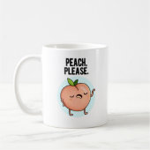 Peach Please Funny Fruit Pun Koffiemok (Links)