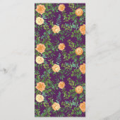 Peach Plum Paars Peony Roos Wedding Menu (Achterkant)