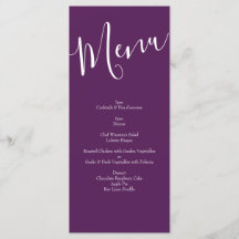 Peach Plum Paars Peony Roos Wedding Menu