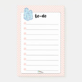 Peach Polka Dot Blue Diamonds TO-DO's Post-it® Notes (Voorkant)