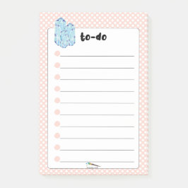 Peach Polka Dot Blue Diamonds TO-DO's Post-it® Notes