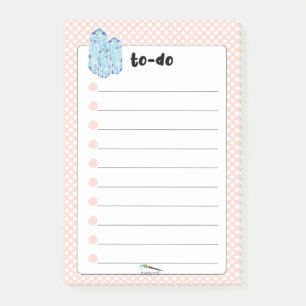 Peach Polka Dot Blue Diamonds TO-DO's Post-it® Notes