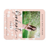 Peach Polka Dot Custom Photo Afstuderen Afstuderen Magneet (Horizontaal)