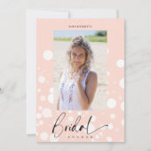 Peach Polka Dot Custom Photo Bridal Shower Kaart (Voorkant)